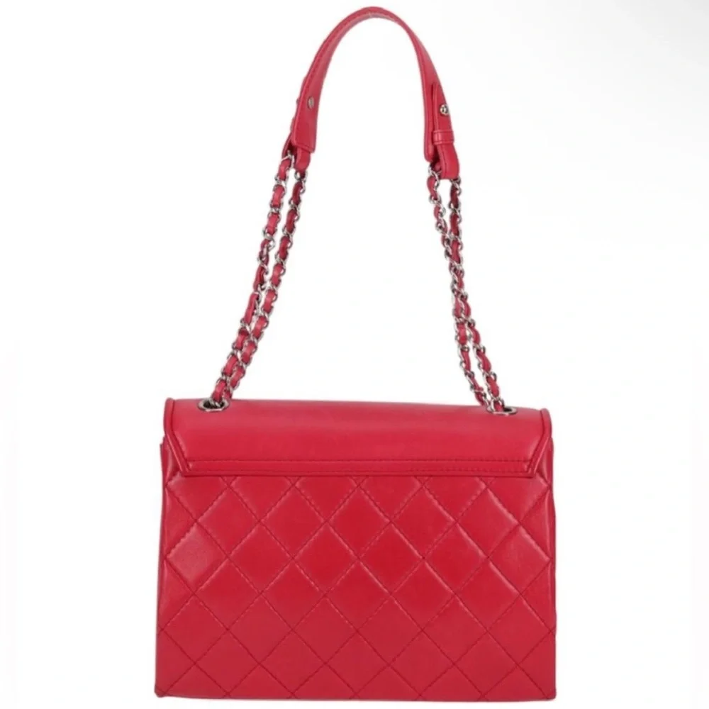 Chanel watermelon pink leather shoulder bag - Picture 3 of 7